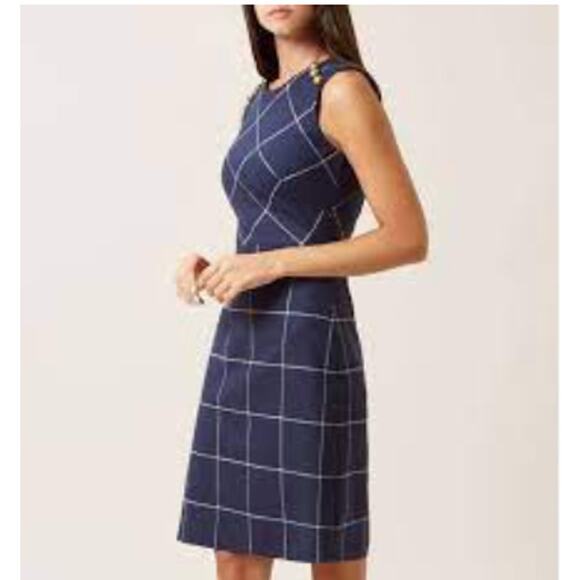 Hobbs Royal Military Dress Palace Blue Size 10 NEW - Picture 1 of 14